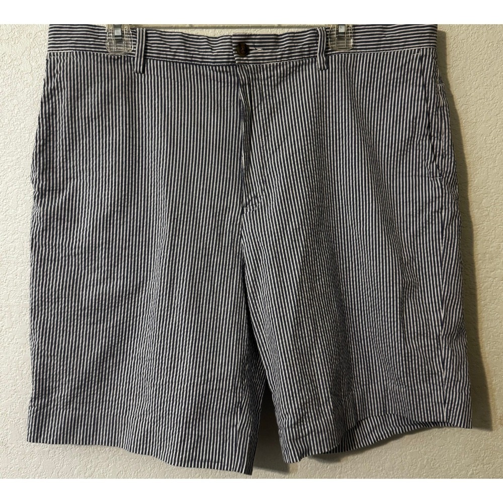 Polo Ralph Lauren Mens Seersucker Shorts Stretch Classic Fit‎ 36 Blue White